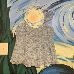 Abercrombie & Fitch Women’s Blue Crinkle Spaghetti Strap Top